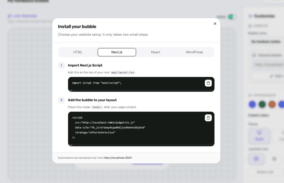 Next.js App Router diagram showing the root layout loading one widget across multiple routes